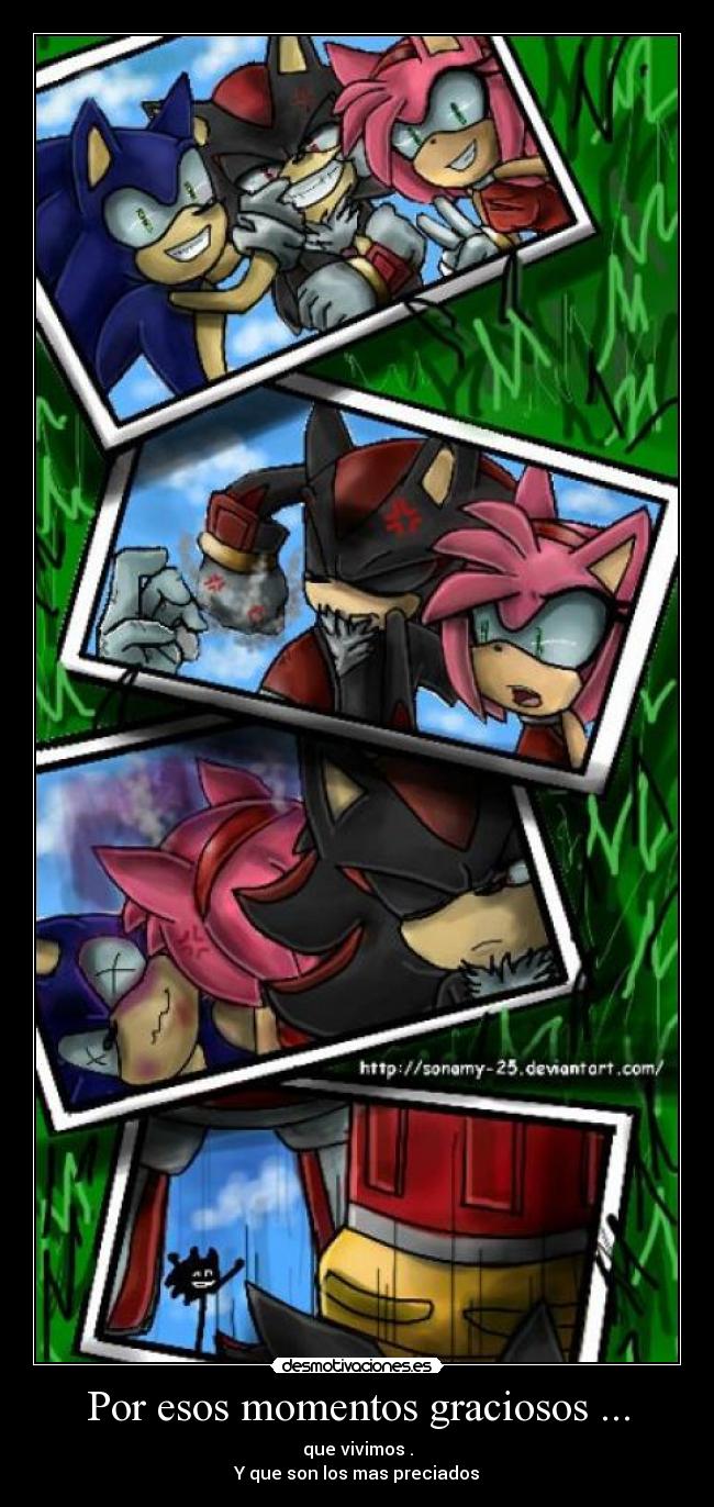 carteles sonic shadow amy desmotivaciones