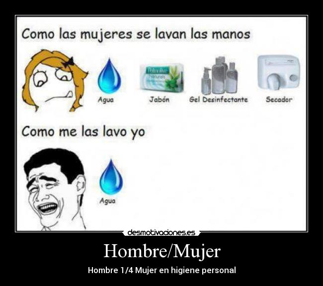 Hombre/Mujer - Hombre 1/4 Mujer en higiene personal