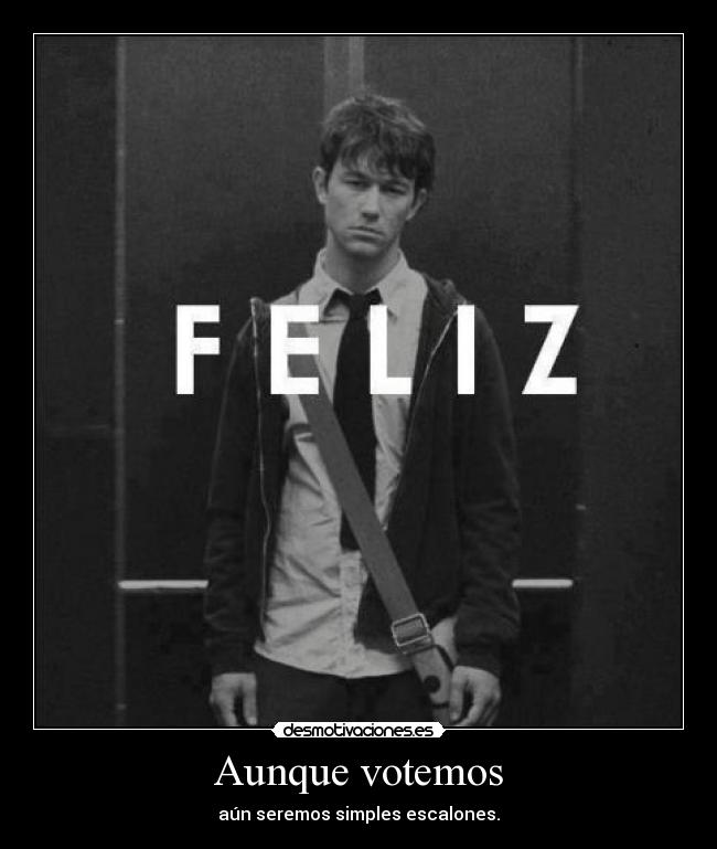 Aunque votemos - aún seremos simples escalones.