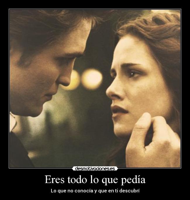 Eres todo lo que pedía - Lo que no conocía y que en ti descubrí