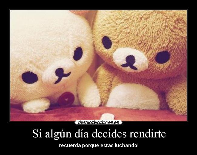 Si algún día decides rendirte - recuerda porque estas luchando!