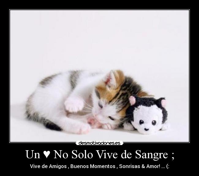 Un ♥ No Solo Vive de Sangre ; - Vive de Amigos , Buenos Momentos , Sonrisas & Amor! ... (:
