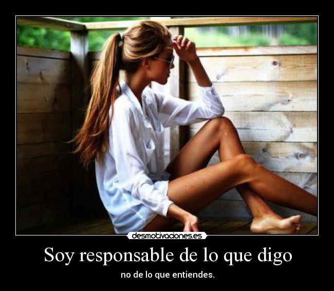 Soy responsable de lo que digo - no de lo que entiendes.