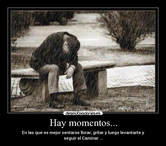 Hay momentos... - En las que es mejor sentarse llorar, gritar y luego levantarte y seguir el Caminar ...
