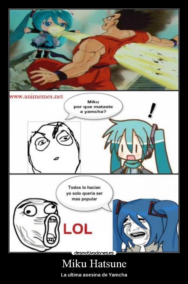 carteles yamcha miku hatsune desmotivaciones