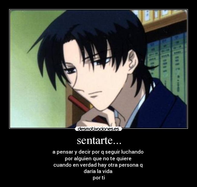 carteles anime preguntas verdad mentira shigure soma desmotivaciones