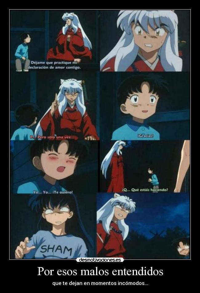 carteles inuyasha kagome higurashi souta harukaze manga anime desmotivaciones