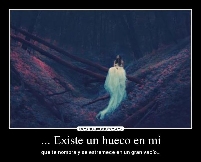 ... Existe un hueco en mi - que te nombra y se estremece en un gran vacío...