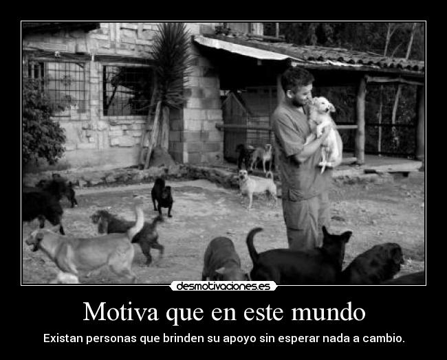 Motiva que en este mundo - Existan personas que brinden su apoyo sin esperar nada a cambio.