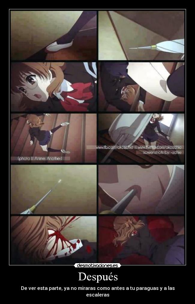 Después - De ver esta parte, ya no miraras como antes a tu paraguas y a las escaleras