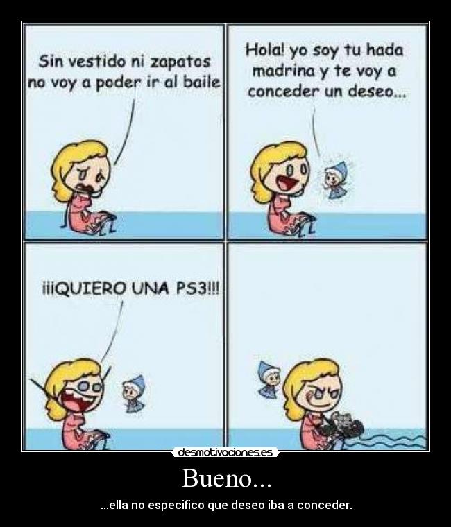 carteles bueno ella especifico que deseo iba conceder chistes obvios chicas gamer ceniicienta creo desmotivaciones