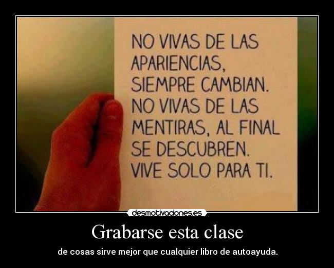 Grabarse esta clase -