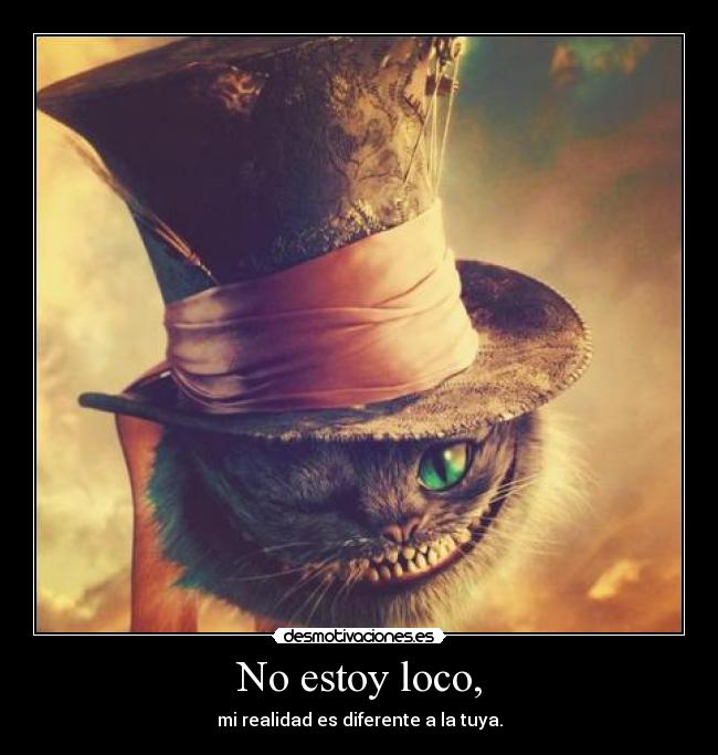 No estoy loco, - mi realidad es diferente a la tuya.