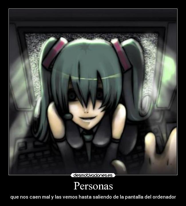 carteles miku hatsune everywhere god why desmotivaciones