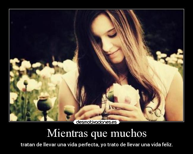 Mientras que muchos - tratan de llevar una vida perfecta, yo trato de llevar una vida feliz.
