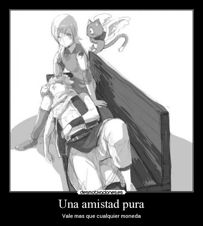 carteles amistad anime fairy tail natsu lisanna desmotivaciones