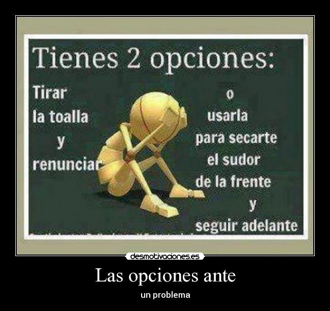 Las opciones ante - un problema
