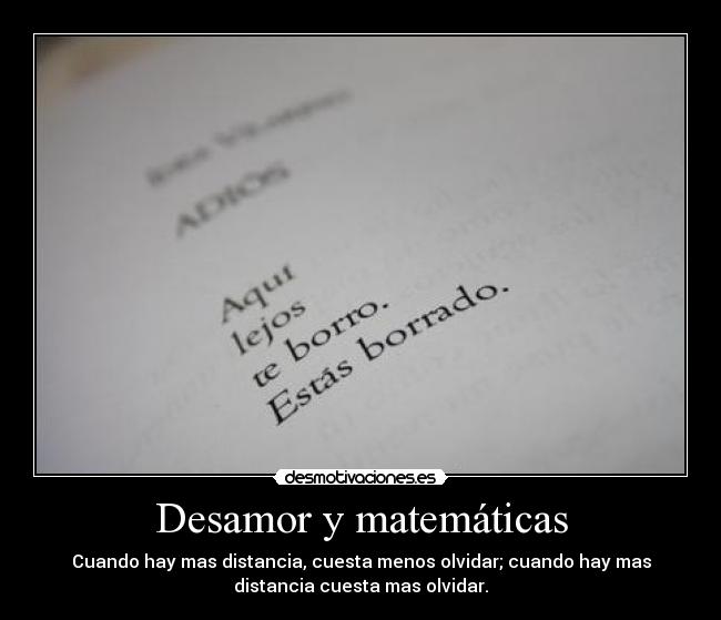 Desamor y matemáticas -