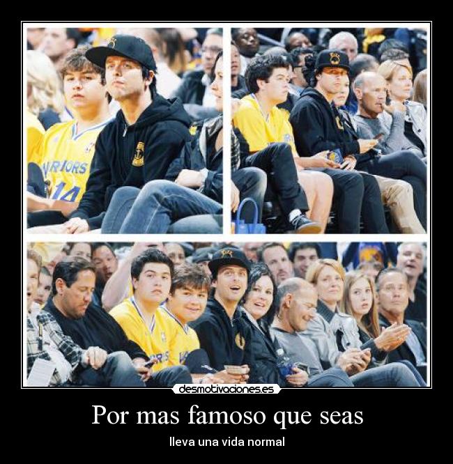 carteles green day billie joe familia adrienne partido basket basketball famoso ser llevar vida normal desmotivaciones