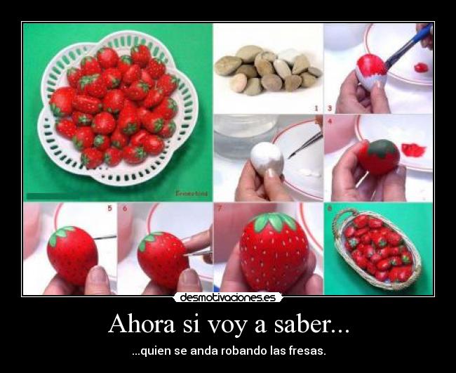 Ahora si voy a saber... - ...quien se anda robando las fresas.