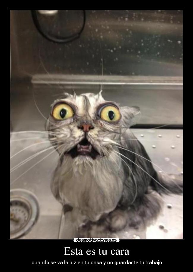 Esta es tu cara - cuando se va la luz en tu casa y no guardaste tu trabajo