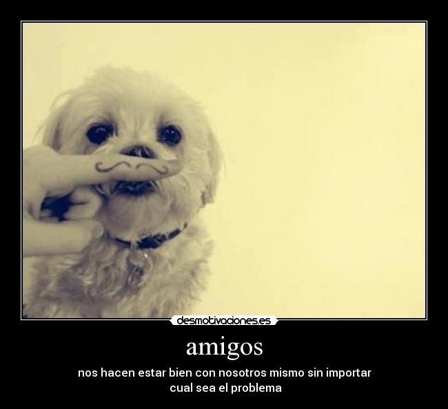 amigos - nos hacen estar bien con nosotros mismo sin importar
 cual sea el problema