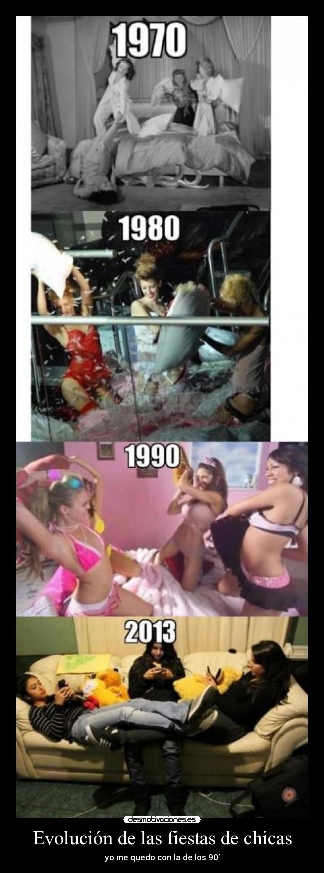 Evolución de las fiestas de chicas -