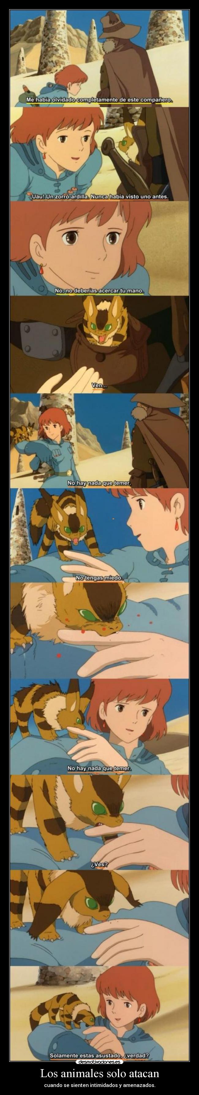 Los animales solo atacan - cuando se sienten intimidados y amenazados.