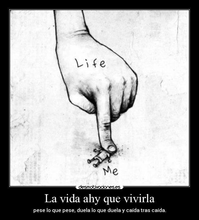 carteles vida lavida vivir pase que pase duela que duela caida tras caida desmotivaciones