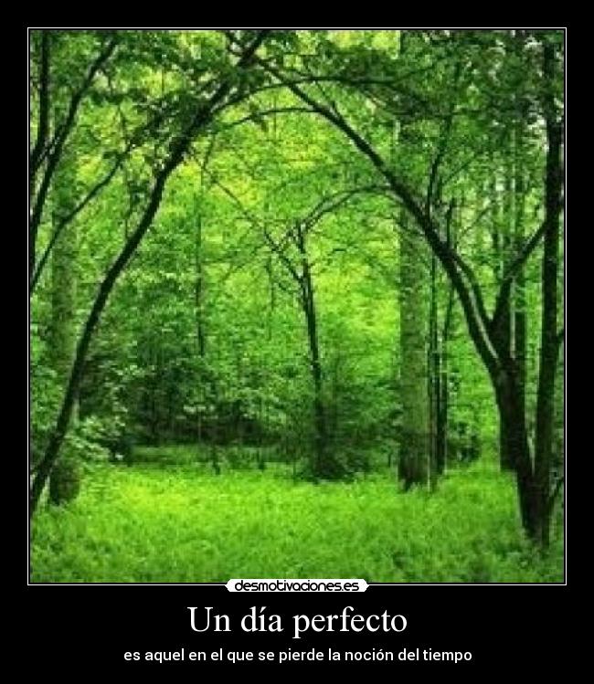 Un día perfecto - es aquel en el que se pierde la noción del tiempo