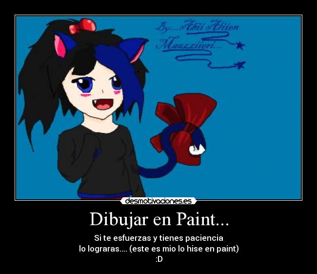 carteles paint anime neko azul desmotivaciones