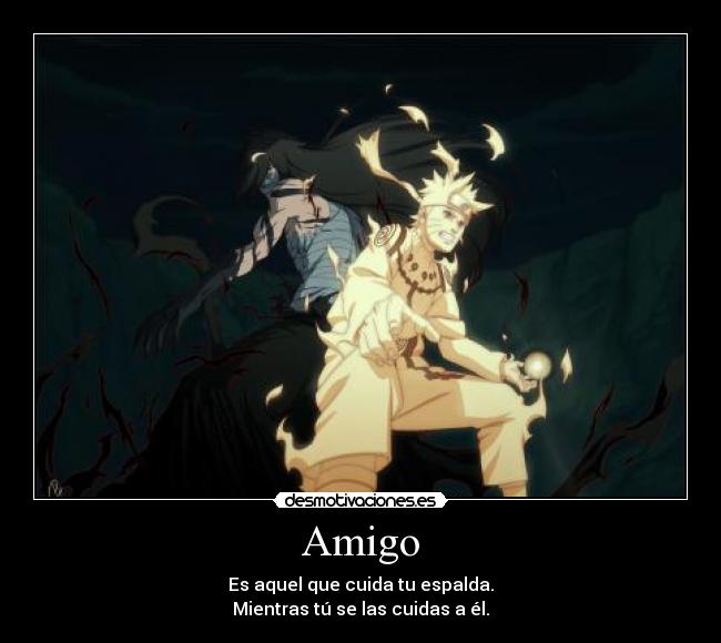 carteles anime otaku amistad naruto bleach ichigo zangetsu modo bijuu amigos desmotivaciones