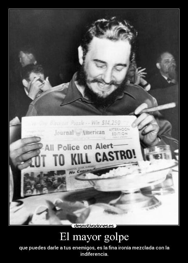 carteles castro con periodico que anuncia asesinato desmotivaciones