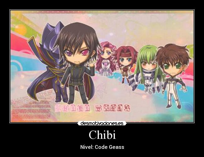 carteles chibi anime manga code geass lelouch britania kallen zero euphemia kururugi suzaku shitsu desmotivaciones