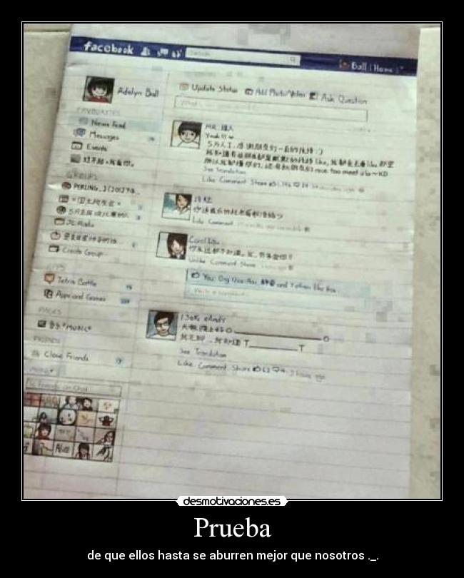 Prueba - de que ellos hasta se aburren mejor que nosotros ._.