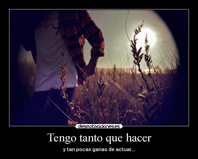 Tengo tanto que hacer - y tan pocas ganas de actuar...