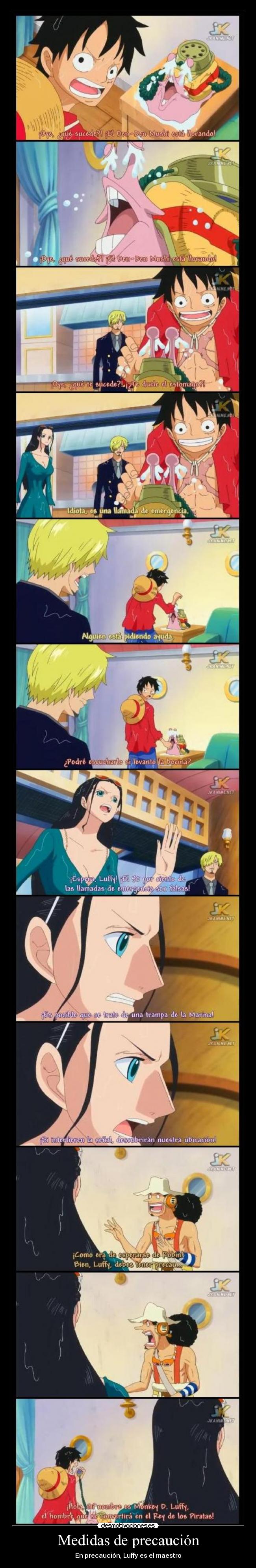 carteles sarcas robin luffy usopp one piece den den mushi jkanime kuroshonen mdteach desmotivaciones