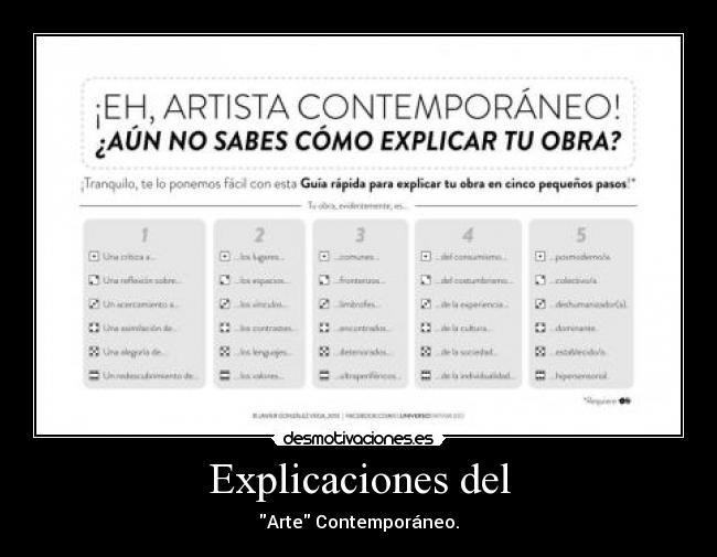 Explicaciones del - Arte Contemporáneo.