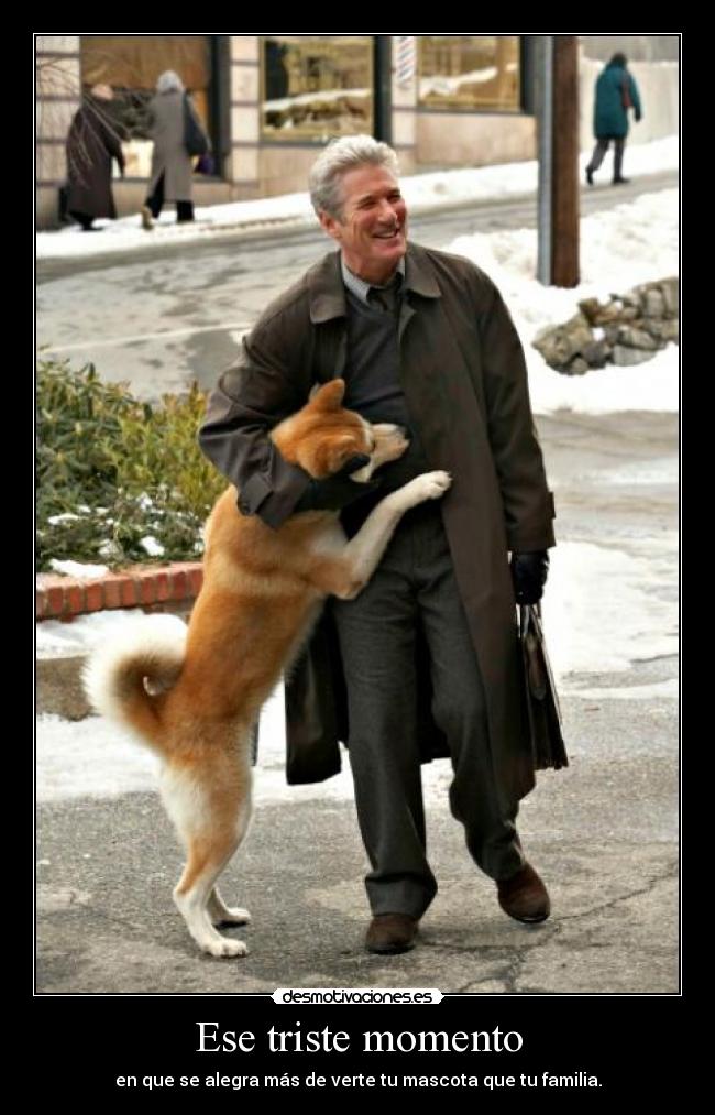 Ese triste momento - en que se alegra más de verte tu mascota que tu familia.