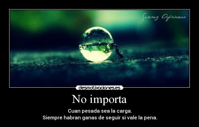 No importa -