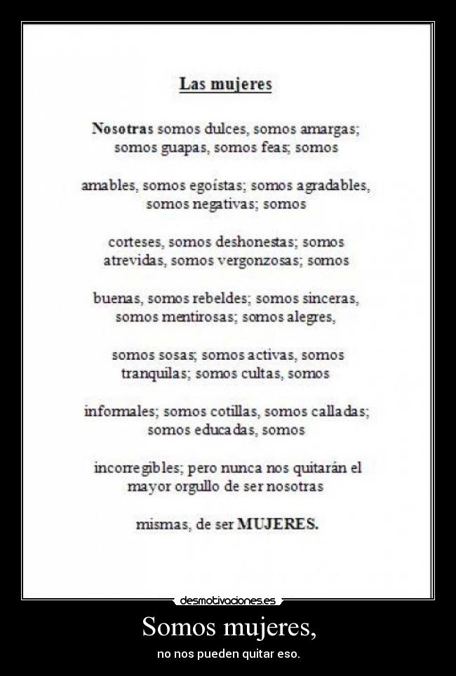 Somos mujeres, - 