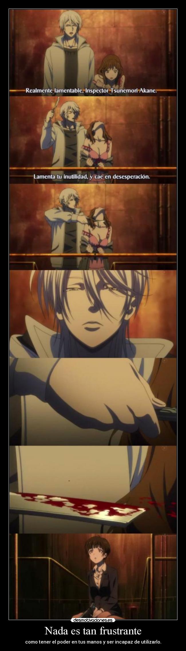 carteles raptorhunters nigatsu harukaze anime manga otaku psycho pass poder policia arma dominator sodomizar desmotivaciones