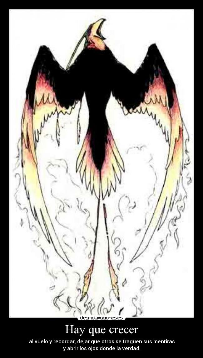 Hay que crecer - al vuelo y recordar, dejar que otros se traguen sus mentiras
y abrir los ojos donde la verdad.
