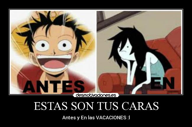 ESTAS SON TUS CARAS - Antes y En las VACACIONES :l