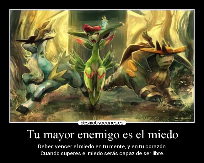 Tu mayor enemigo es el miedo -