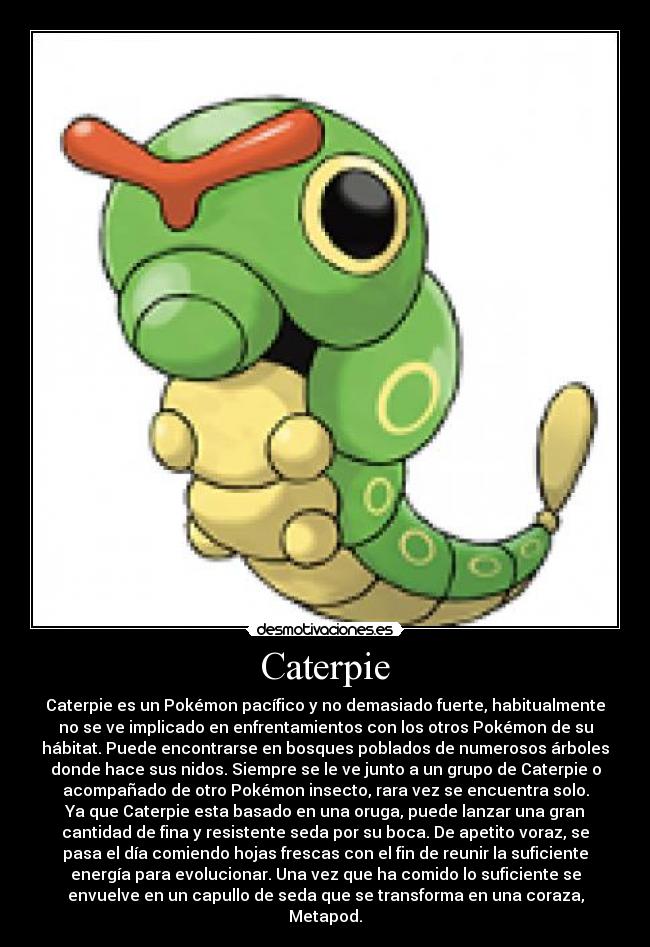 carteles pokemon numero 010 caterpie desmotivaciones