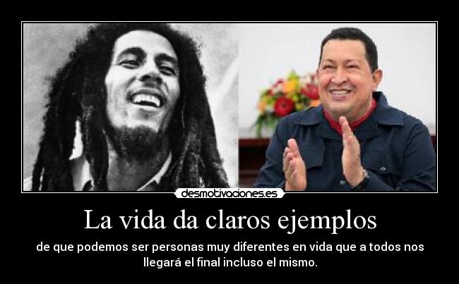 La vida da claros ejemplos -