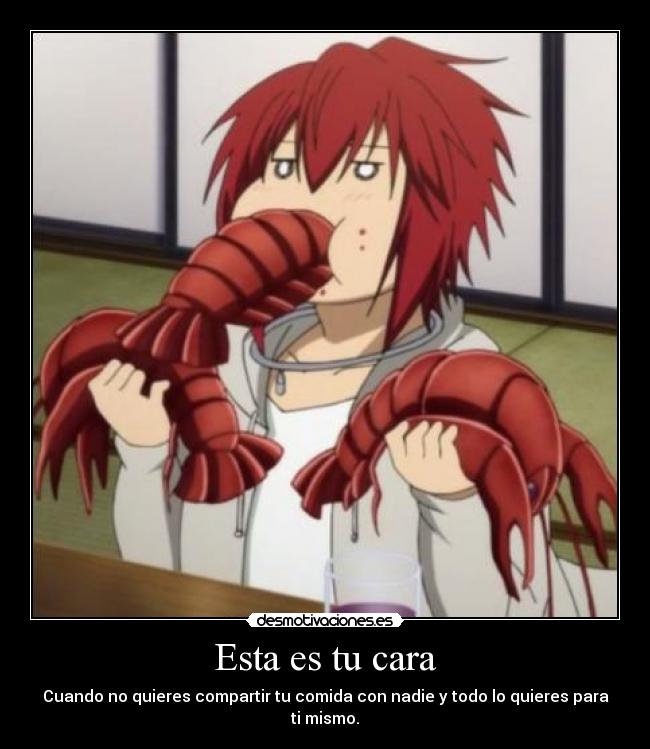 carteles langosta todo tuyo yuuki nyanmaru code breaker anime desmotivaciones