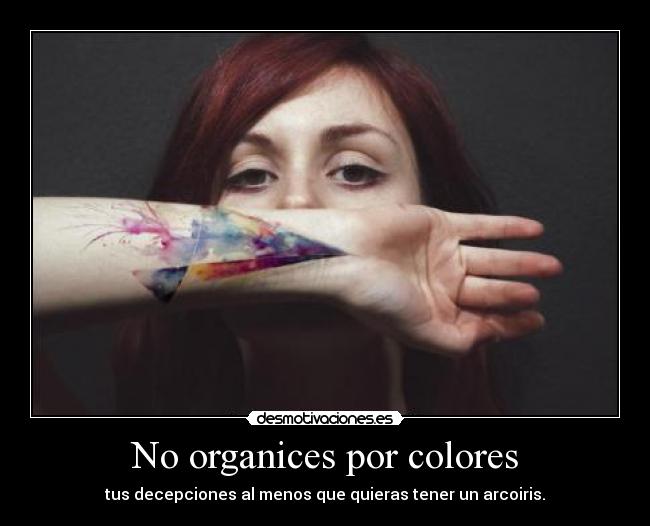 No organices por colores -