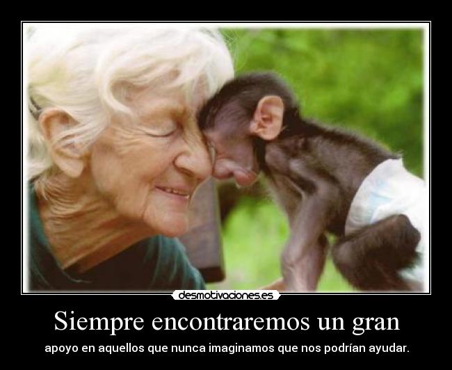 Siempre encontraremos un gran - apoyo en aquellos que nunca imaginamos que nos podrían ayudar.